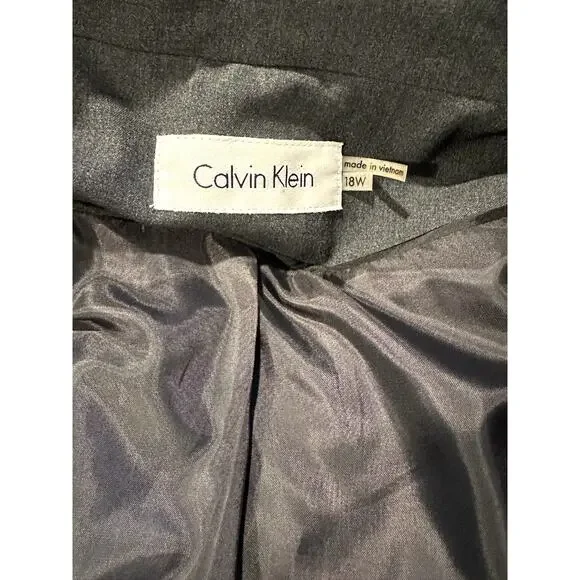 Calvin Klein Gray Blazer Size 18W - Picture 2 of 4
